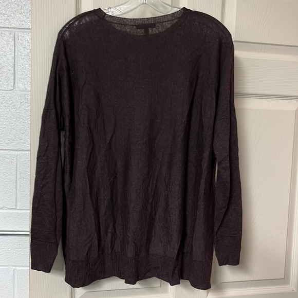 Eileen Fisher chocolate brown sweater with longer back. Oversized - Picture 5 of 6